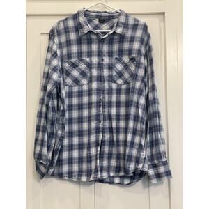 Oakley Blue plaid flannel button up shirt XL